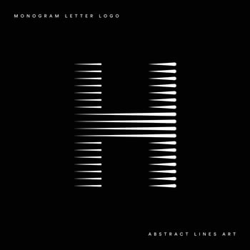 Letter h abstract modern lines art monogram logo vector