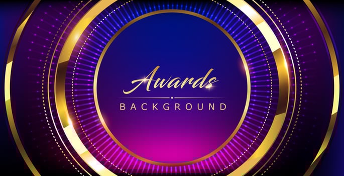 Blue Pink Golden Shimmer Awards Graphics Background Circle Round Sphere Ring Celebration Entertainment Light Template Frame Line Luxury Premium Corporate Abstract Design Template Banner Certificate vector