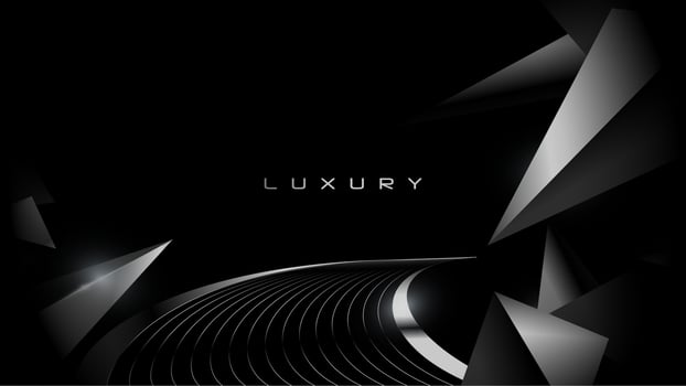 Luxury Elegant Super Car Automobile Urban Design Background. Premium Black Silver Metallic Shine lines Effect Display showroom in store. Luxurious Brand Royal High Standard Award Background Template vector