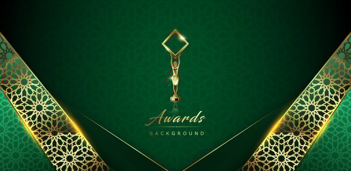 Green Ramadan Kareem Islamic Arabic Green Luxury Background with Geometric pattern and Beautiful Ornamental. Award Background. vector