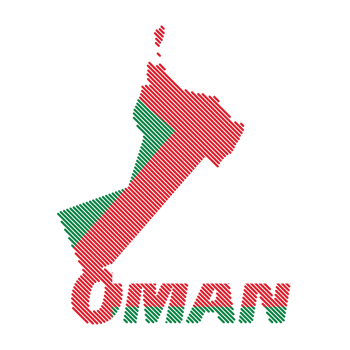 Oman country map and flag with grid line shape sample design-line png