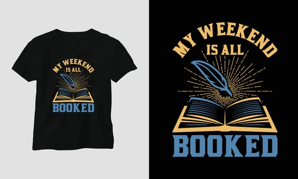 Vector book lover t shirt design, typography with a nice illustration of books