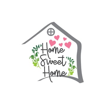 Hand lettering typography poster.Calligraphic quote 'Home sweet home'.For housewarming posters, greeting cards, home decorations.Vector illustration. vector