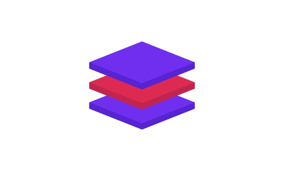 illustration 3d realistic layers icon three levels creative isolated on background vector