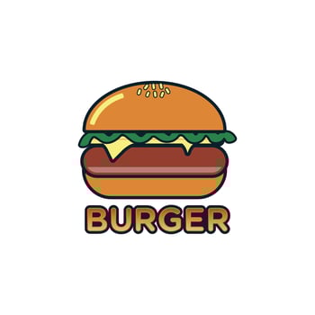 Burger logo, burger labels and emblem. Vector burger