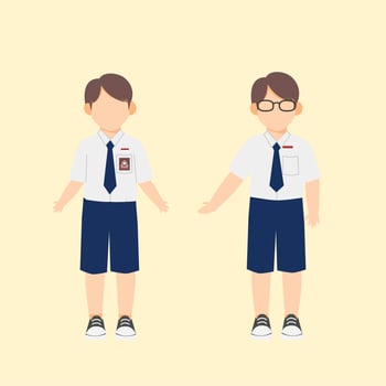 cartoons of Indonesian elementary, junior high and high school children vector