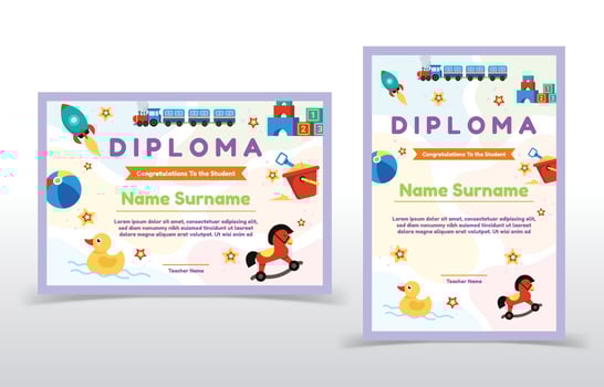 Certificate Template For Children vector