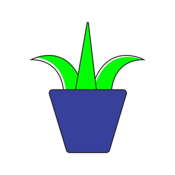 Potted plant, decorative plant design vector