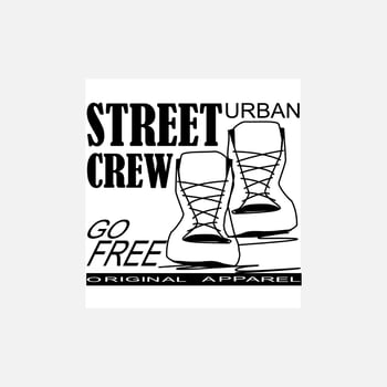 street crew go free tipoghrapy vector