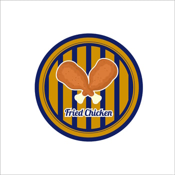crispy fried chicken logo drumstick vector illustration