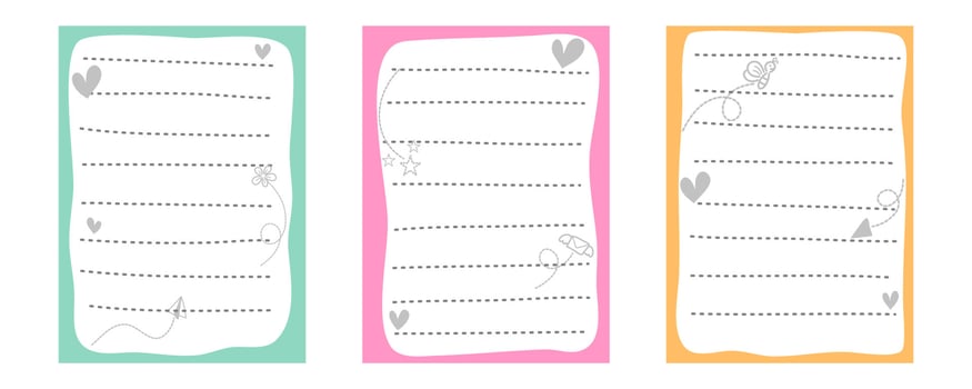 Cute note paper design vector