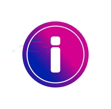 'i' letter information icon on blue pink color Grenadian. vector
