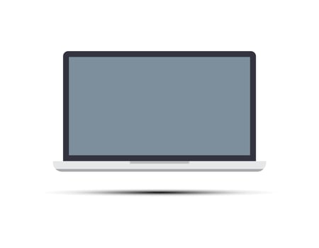 Laptop computer icon with blank screen isolated on white background. Vector illustration EPS10