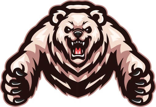 Cartoon angry polar bear mascot vector