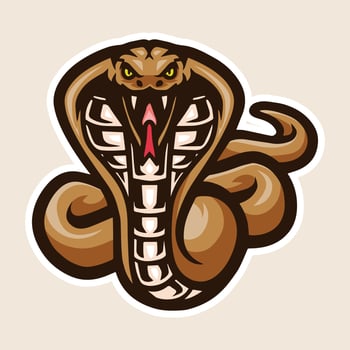 Cartoon cobra snake on white background vector