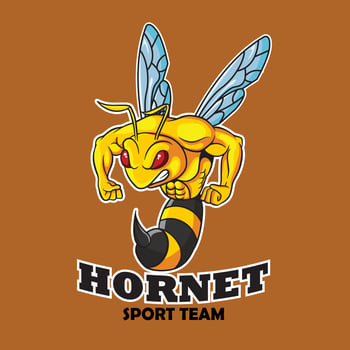 Cartoon strong hornet design template vector