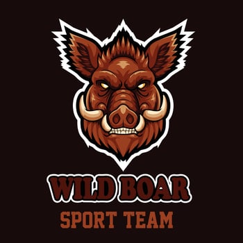 Cartoon wild boar head mascot design vector