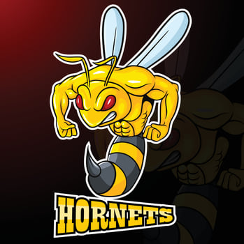 Cartoon strong hornet design template vector