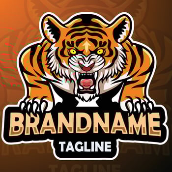 Cartoon angry tiger mascot design vector