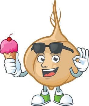 Jicama cartoon mascot style vector