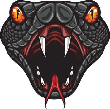 Angry cobra head mascot logo design vector
