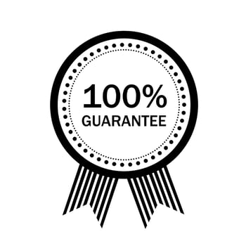 100 percent guarantee. Badge icon design. Flat style vector. vector