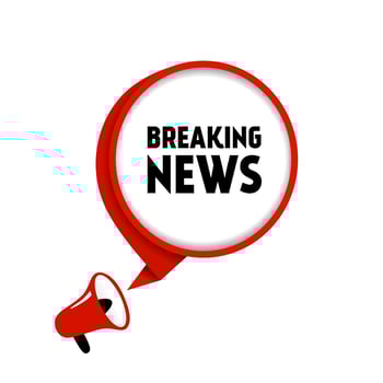 Breaking news banner. Breaking news with megaphone icon. Modern vector template.