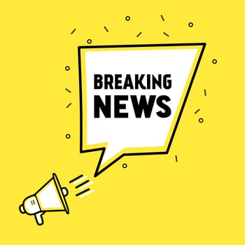 Breaking news media announcement megaphone icon. Breaking news design. Vector illustration news banner template.
