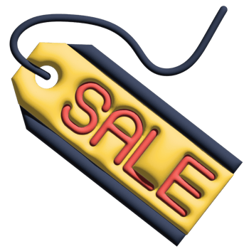 3D illustration price tag in sale set png