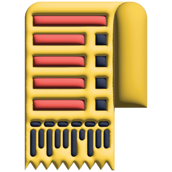3D illustration bill in sale set png