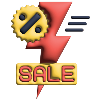 3D illustration flash sale in sale set png