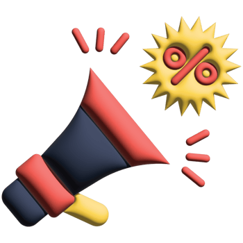 3D illustration mega phone in sale set png