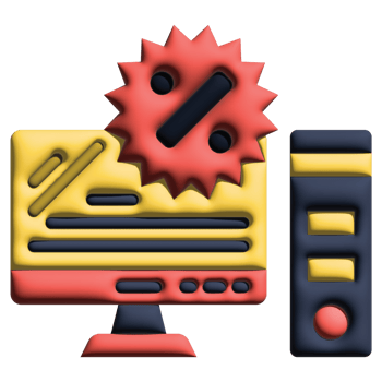 3D illustration computer in sale set png