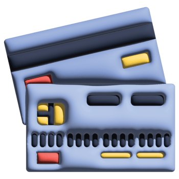 3D illustration credit card in sale set png
