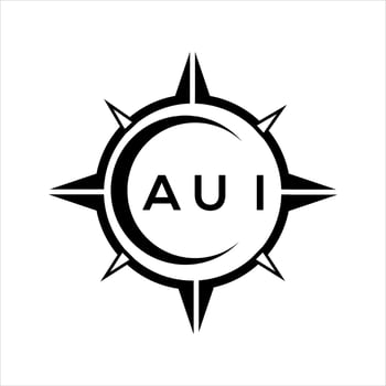 AUI abstract monogram shield logo design on white background. AUI creative initials letter logo. vector