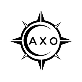 AXO abstract monogram shield logo design on white background. AXO creative initials letter logo. vector