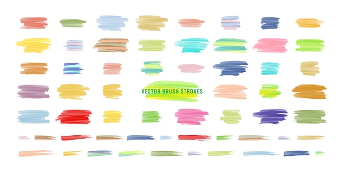 hand drawn watercolor brush strokes background set vector