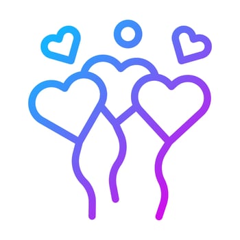balloon icon gradient purple style valentine illustration vector element and symbol perfect.