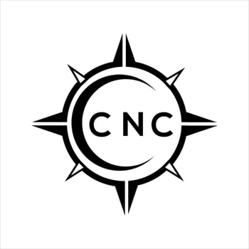 CNC abstract technology circle setting logo design on white background. CNC creative initials letter logo. vector