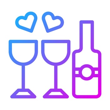 wine icon gradient purple style valentine illustration vector element and symbol perfect.