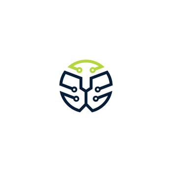 abstract line vector logo design, technology logo