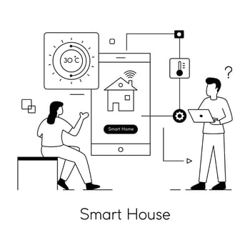 Trendy Smart House vector