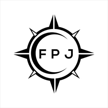 FPJ abstract technology circle setting logo design on white background. FPJ creative initials letter logo. vector