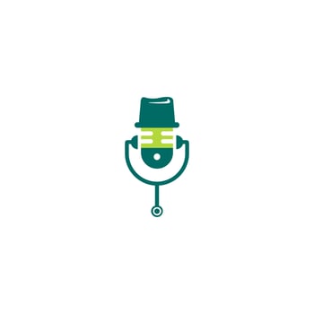 microphone logo design, podcast logo vector