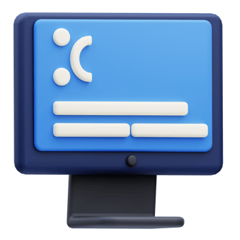 3D Icon Internet cyber crime blue screen png