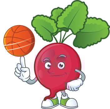 Red Radish cartoon character style vector