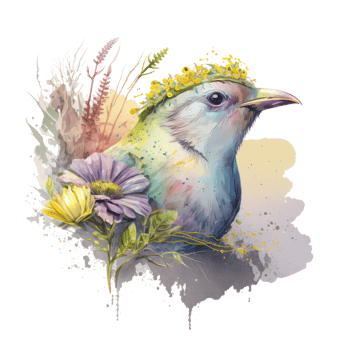 Bird watercolor . AI Generated png