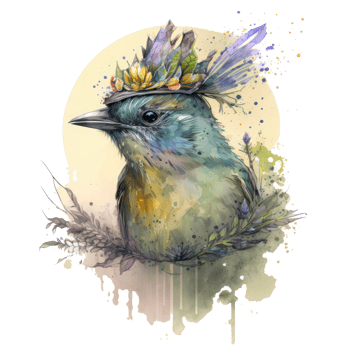 Bird watercolor . AI Generated png