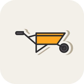 Wheelbarrow Vector Icon Design