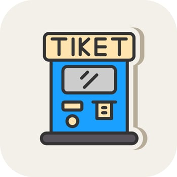 Ticket Machine Vector Icon Design